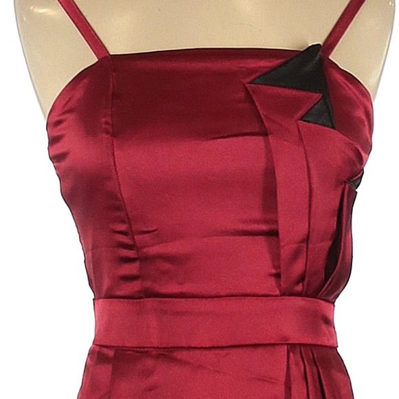Nina Piu Red Satin Cocktail Dress Size M - Picture 3 of 5